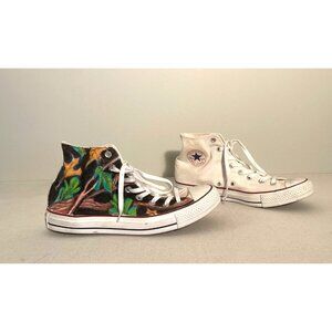 Custom Converse All Star High Top Sneakers Mens Size 11 Womens Size 13 White